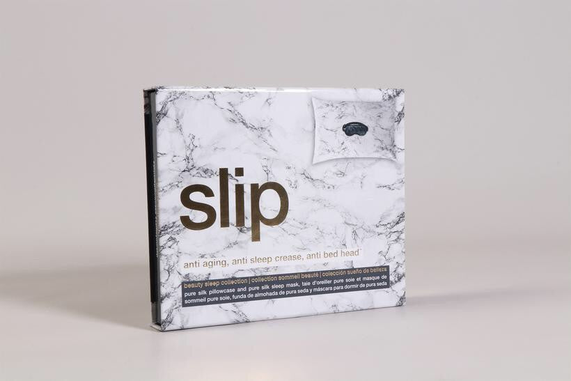 Slip Beauty Sleep Gift Set Marble Pillowcase + Charcoal Sleep Mask
