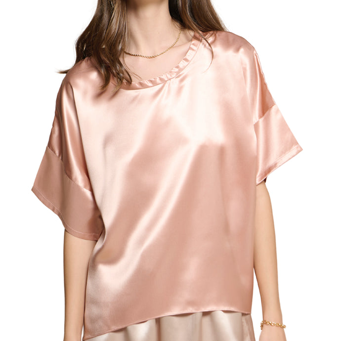 Bui Margot Silk Tee - Rose Gold