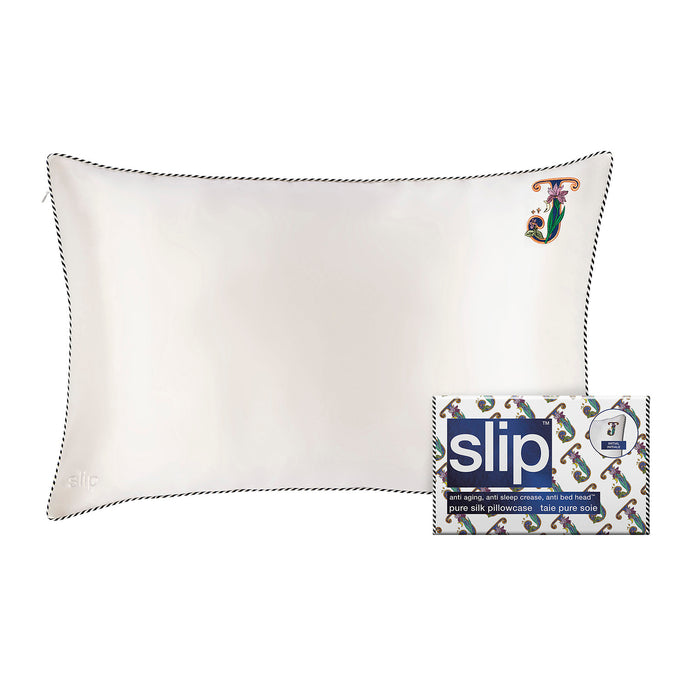 Slip Initial Pillowcase - J