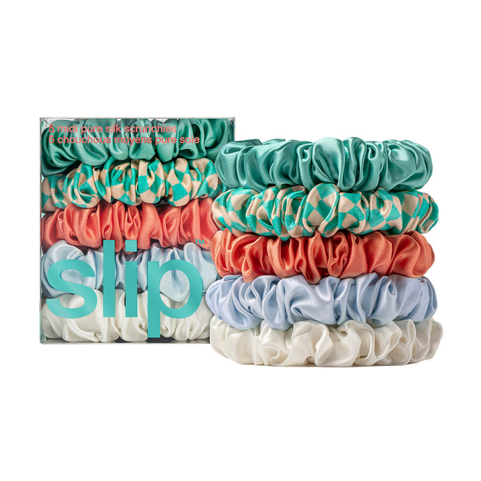 [30% OFF] Slip Midi Scrunchies Set - Seashell