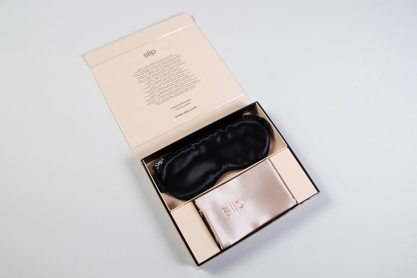 Slip Beauty Sleep Gift Set Caramel Pillowcase + Black Sleep mask
