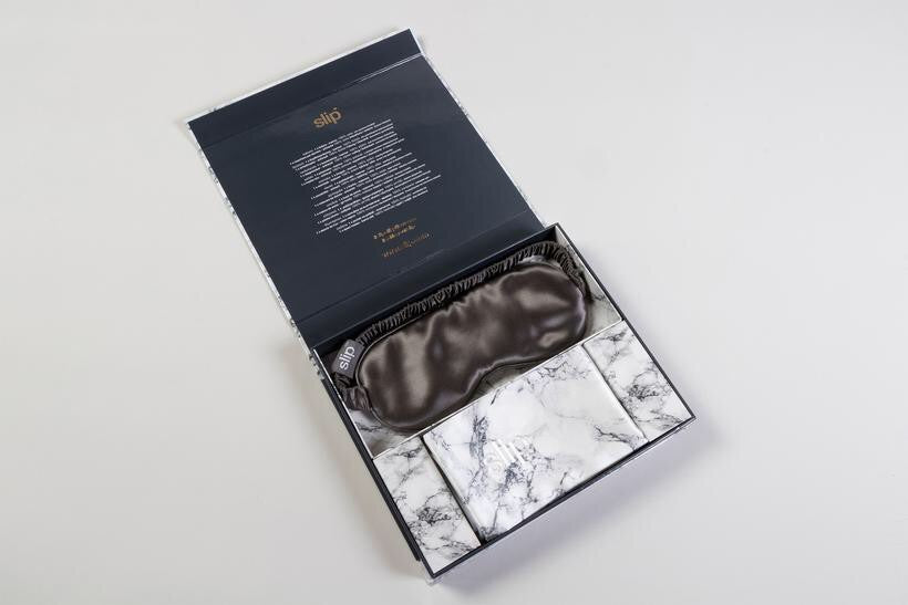 Slip Beauty Sleep Gift Set Marble Pillowcase + Charcoal Sleep Mask