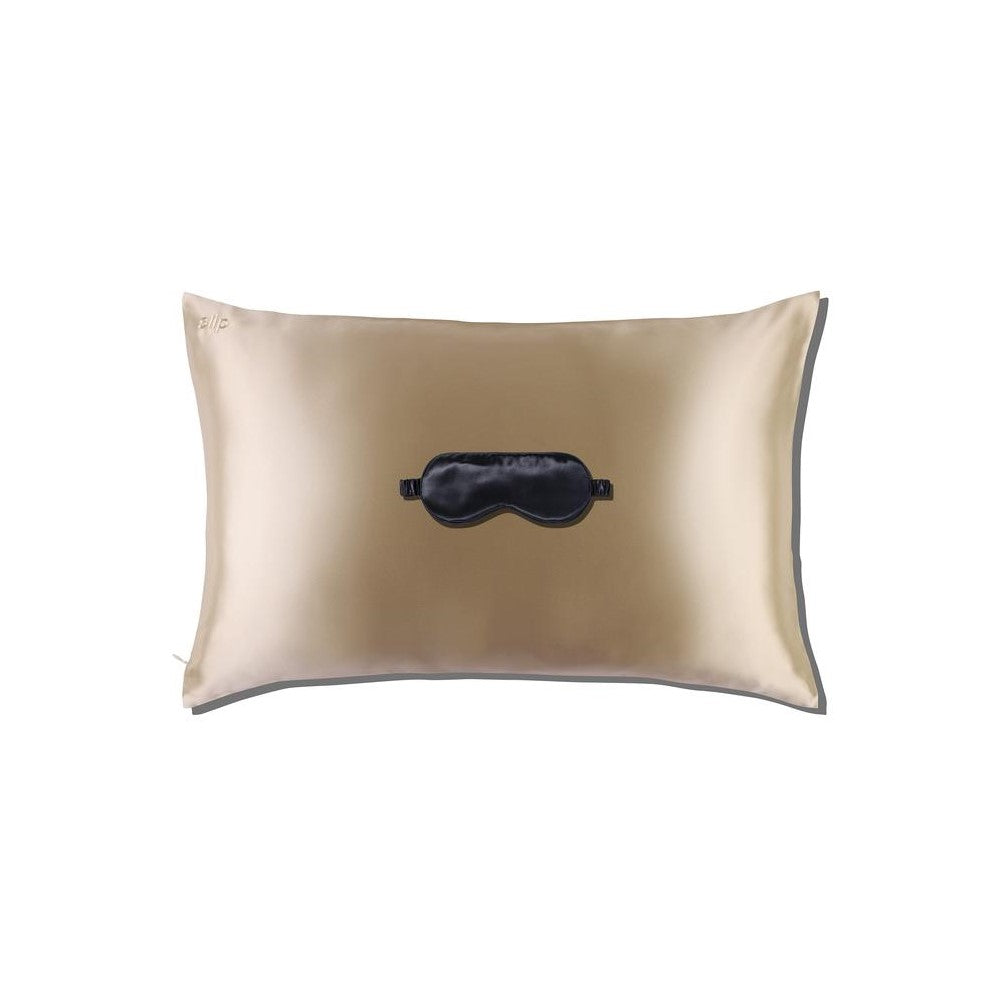 Slip Beauty Sleep Gift Set Caramel Pillowcase + Black Sleep mask