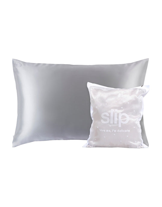 Slip Pillowcase & Delicate Bag Gift Set - Silver